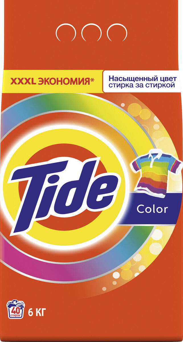 Порошок стиральный "TIDE" автомат Color, 6кг