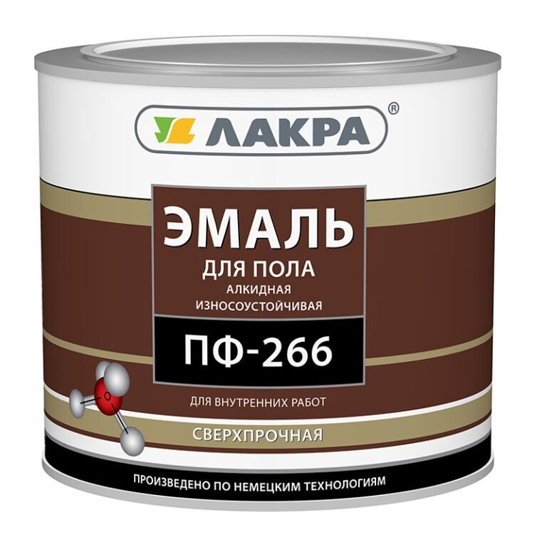 Эмаль ЛАКРА ПФ 266 желто-коричневый 2 кг /6