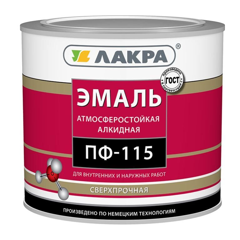 Эмаль ЛАКРА ПФ 115 белый глянцевый 1,9 кг /6