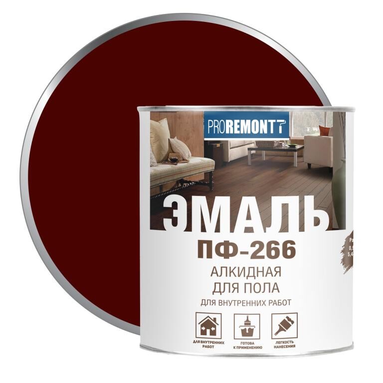 Эмаль ПРОРЕМОНТ ПФ-266 Красно-коричневая 1,9 кг./6 ТУ