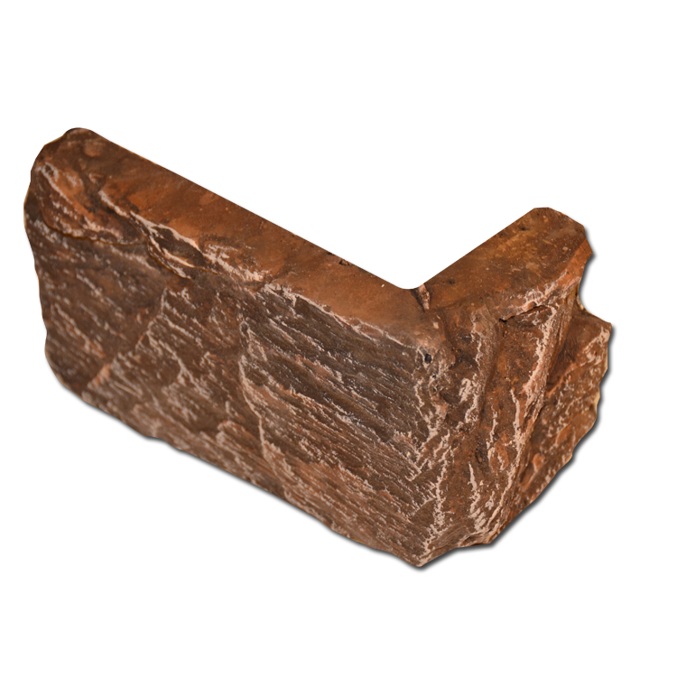 Купить угловой камень. Танвальд бордовый угловой элемент (0,76 пог.м./ уп). Искусственный камень для цоколя угловые элементы. Декоративный камень Танвальд. Софит камень.