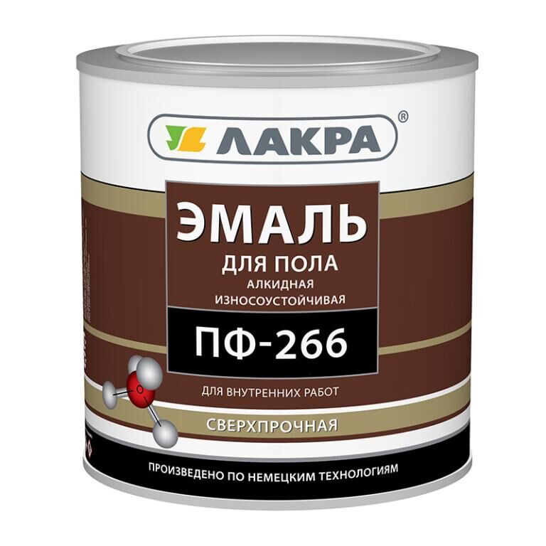Эмаль ПФ-266 ЛАКРА желто-коричневый 3 кг /6
