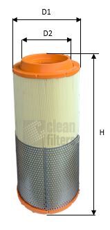 Воздушный фильтр Ман Clean Filter MA1494 H:509 D1:266 D2:170.