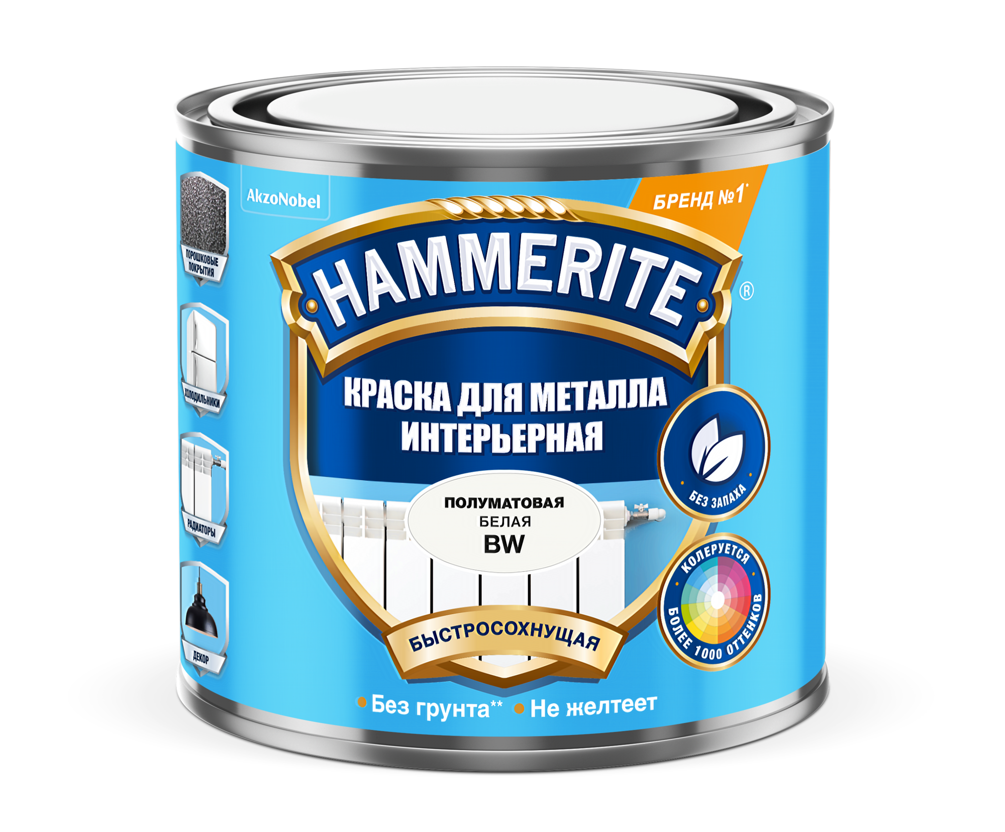 Краска Hammerite для мет интерьерная BW 0.5л./6 5588360