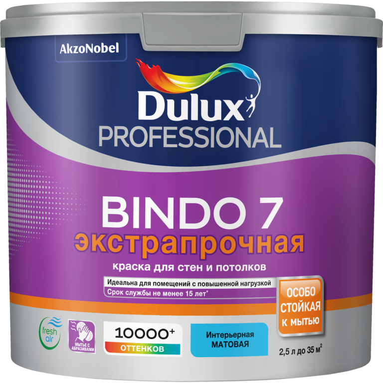 Краска Dulux BINDO 7 BC 2,25 л.PROF матовая 5309399