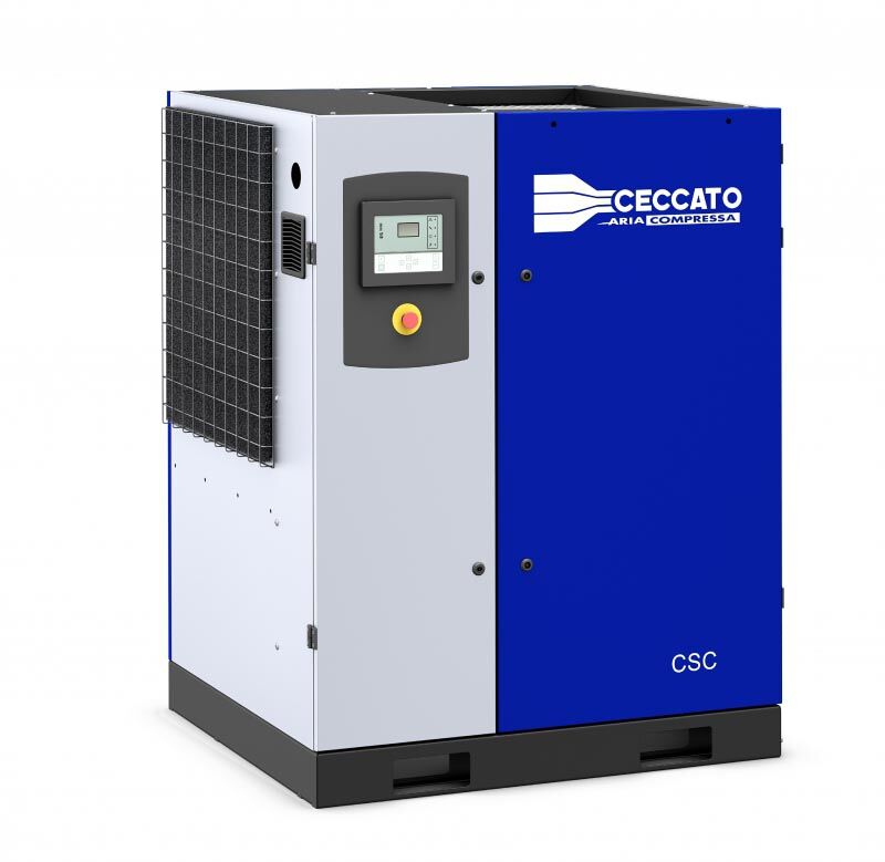 Винтовой компрессор Ceccato CSC 50 на 10 бар, пр-ть 5,5 м3/мин, мощ. двигателя 37 кВт, 1247х1060х1630 мм