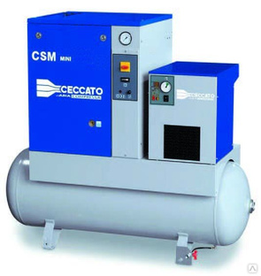 Винтовой компрессор Ceccato CSM 4/8 MINI на ресивере 200 л, пр-ть 0,445 м3/мин, мощ. двигателя 3 кВт, 1420х575х1255 мм 