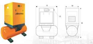 Винтовой компрессор ВК-11Р-500, производительность 1,4 м3/мин, 2000 х 820 х 2100 мм 