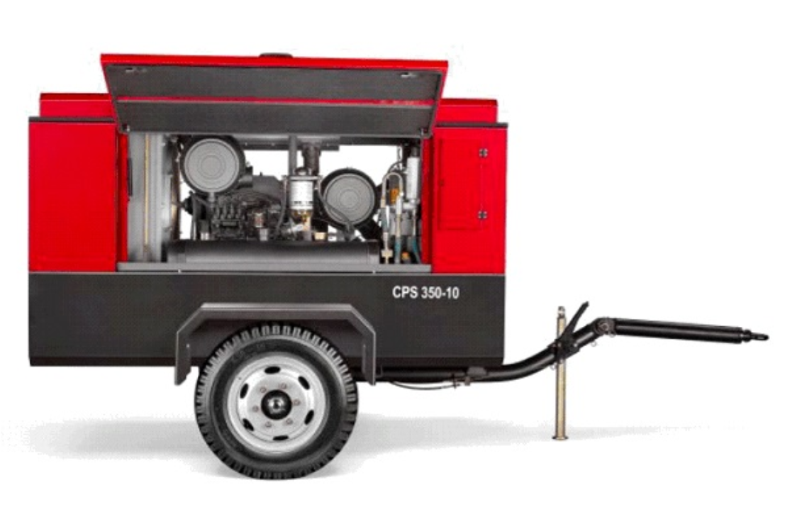 Дизельный компрессор Chicago Pneumatic CPS350-10, производительность 10.4 м3/мин, мощ. двигателя 97 кВт