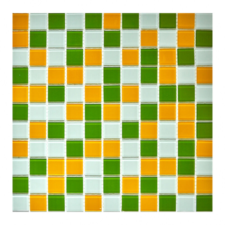 Мозаика стеклянная PIX012 Pixmosaic PIX 012 зеленая желтая