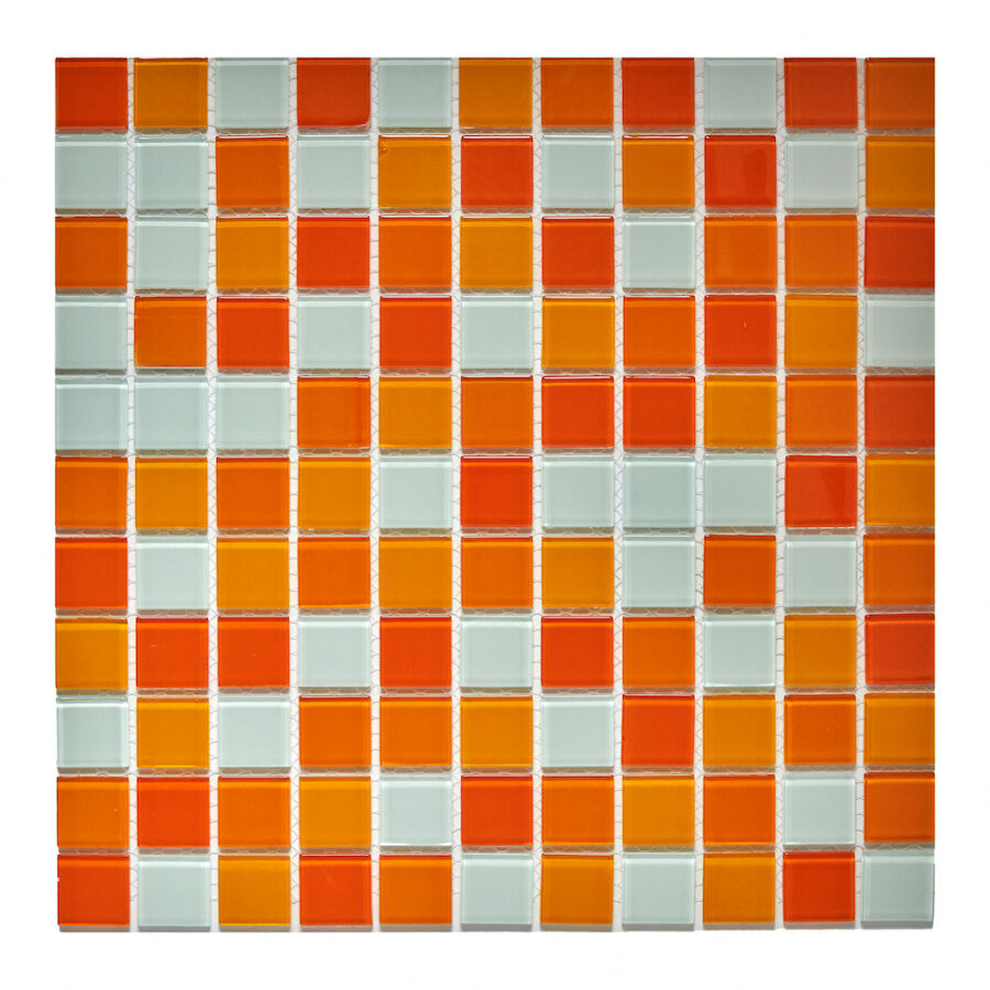 Мозаика стеклянная PIX010 Pixmosaic оранжевая PIX 010