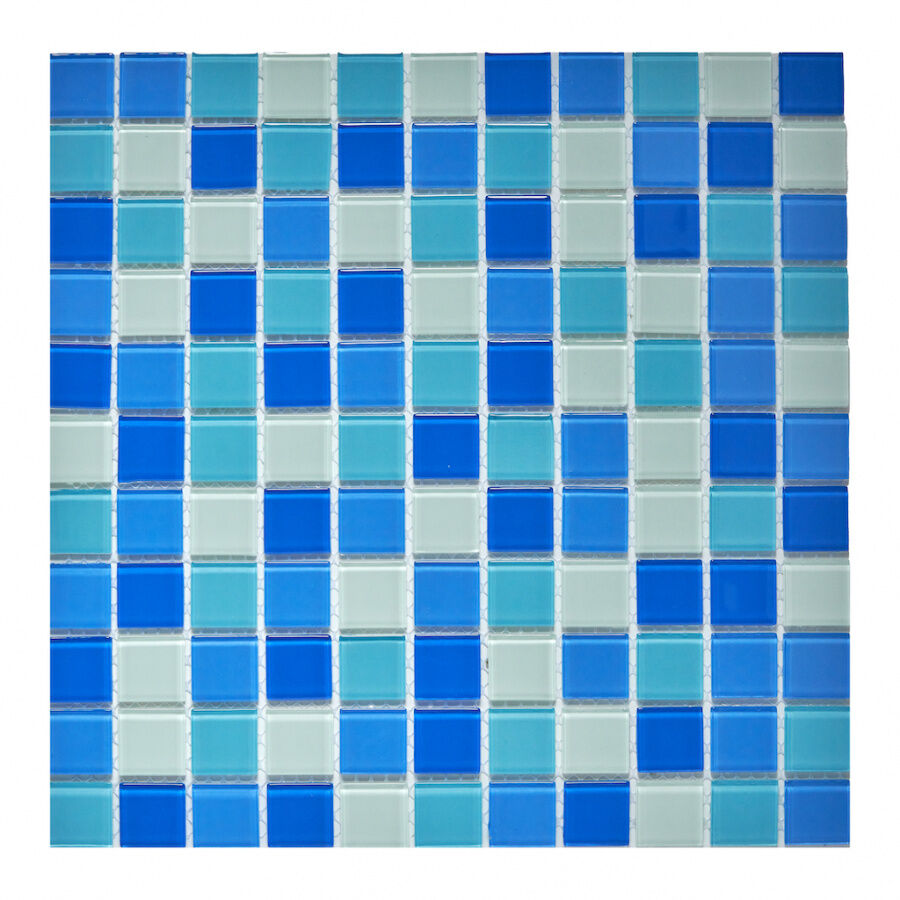 Мозаика стеклянная PIX001 Pixmosaic голубая PIX 001