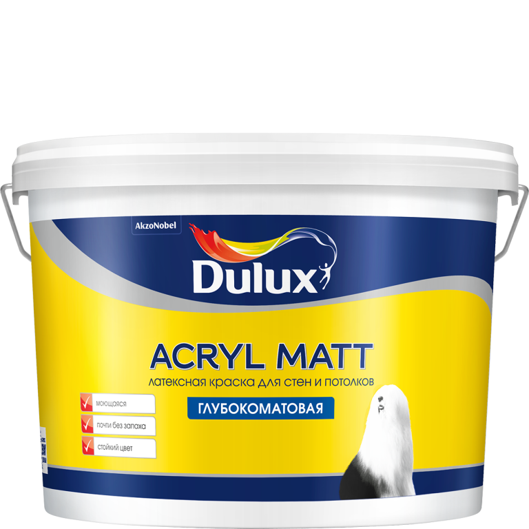 Краска Dulux ACRYL MATT BC 9 л. глубокоматовая 5228357