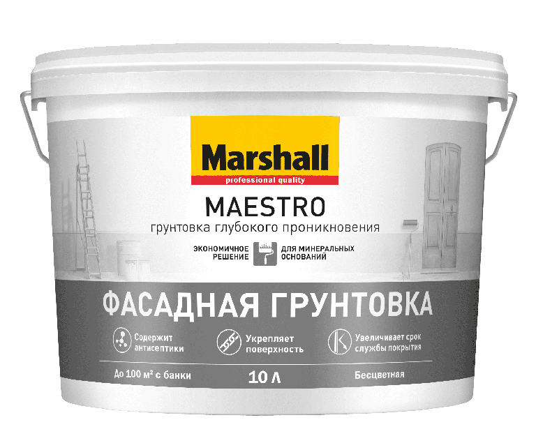 Краска Marshall MAESTRO грунт фасадная 10 л 5183681