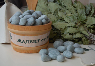 Камень для бани Жадеит шлифованный 10 кг мелкий Хакасия Аксессуары для саун и бань #1