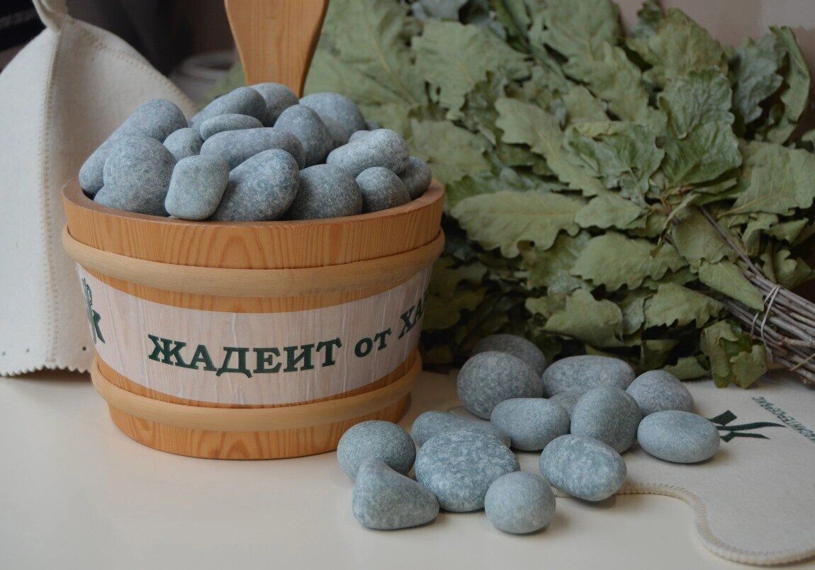 Камень для бани Жадеит шлифованный 10 кг мелкий Хакасия Аксессуары для саун и бань