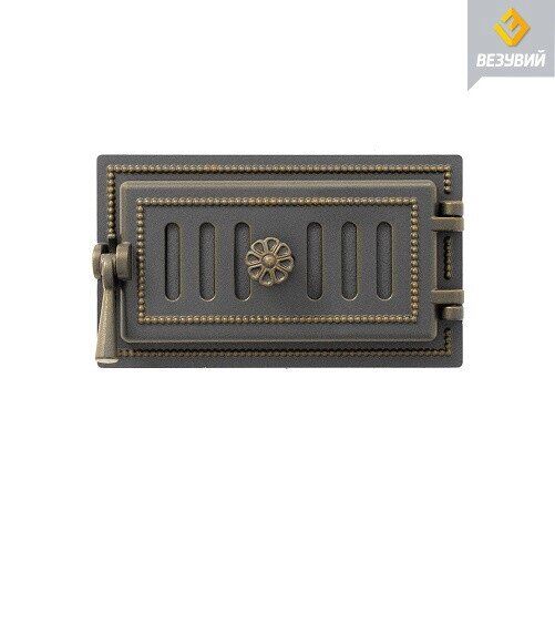 Дверца Везувий чугунная поддувальная, (236), 185*320 мм, бронза Комплектующие для печей и каминов