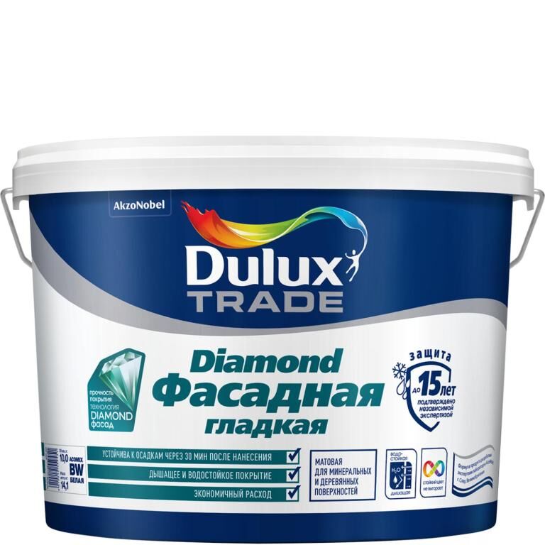 Краска Dulux Trade DIAMOND BС 4,5 л. Фасадная гладкая матовая 5183712