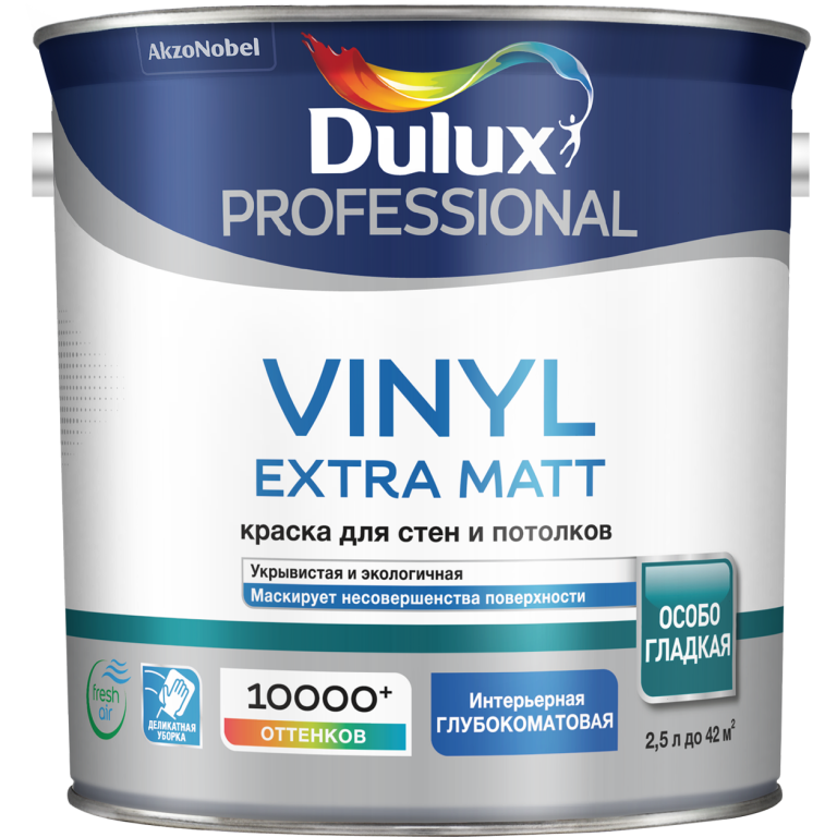Краска Dulux Pro Vinyl Extra Matt BС 2,25 л. глубокоматовая 5183628