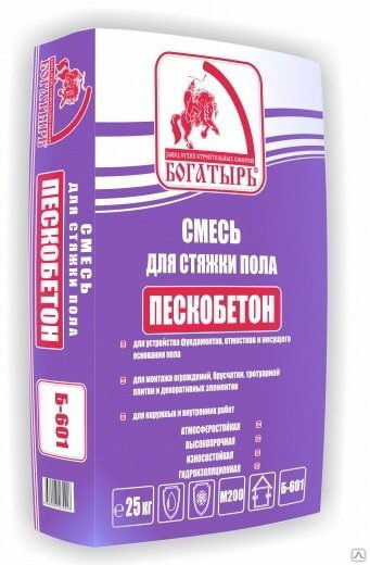 Смесь для стяжки пола Пескобетон Б-601 25 кг купить за 206.70 руб. в ...