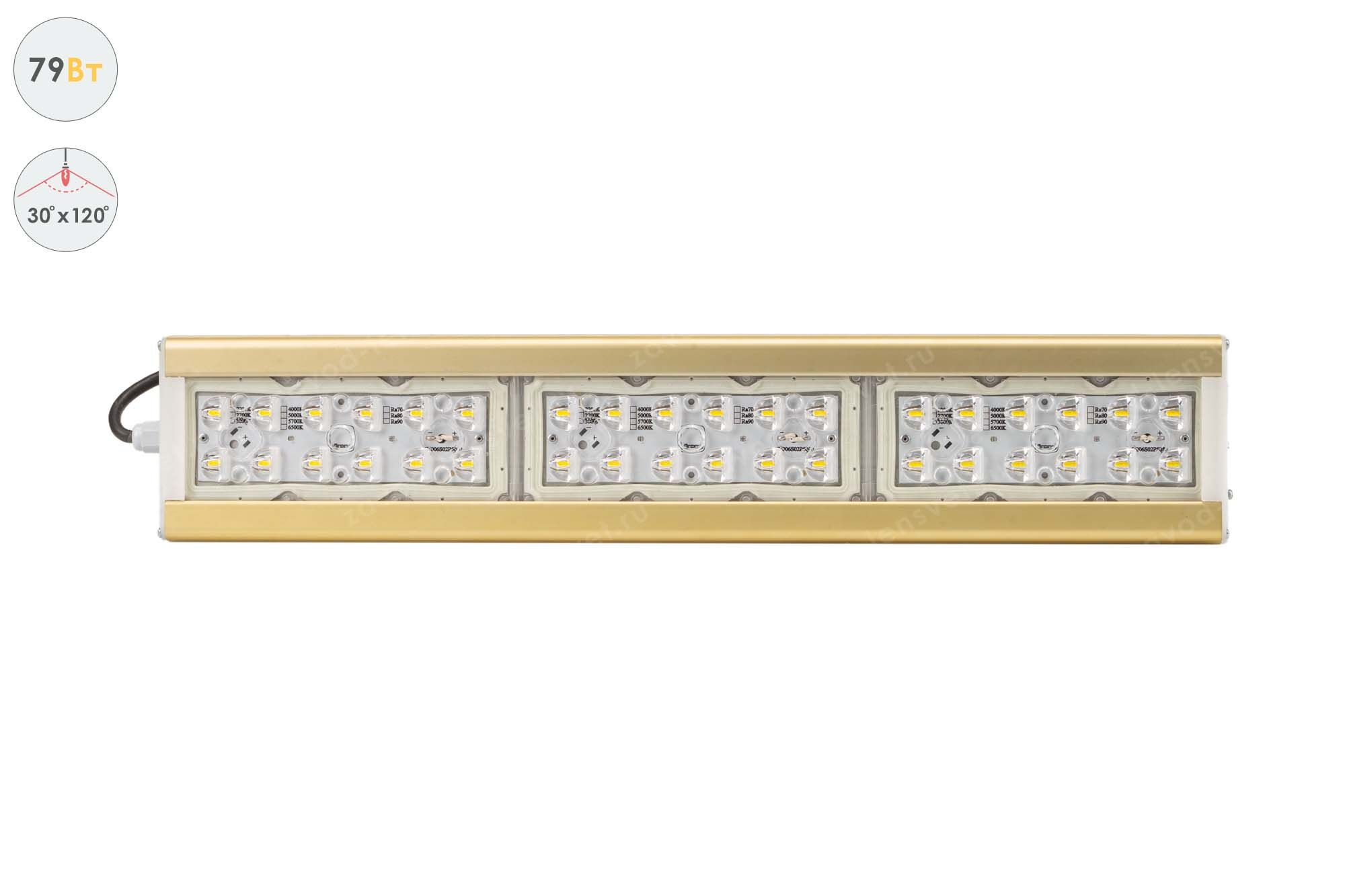 Светодиодный светильник Магистраль GOLD, консоль K-1, 79 Вт, 30X120°