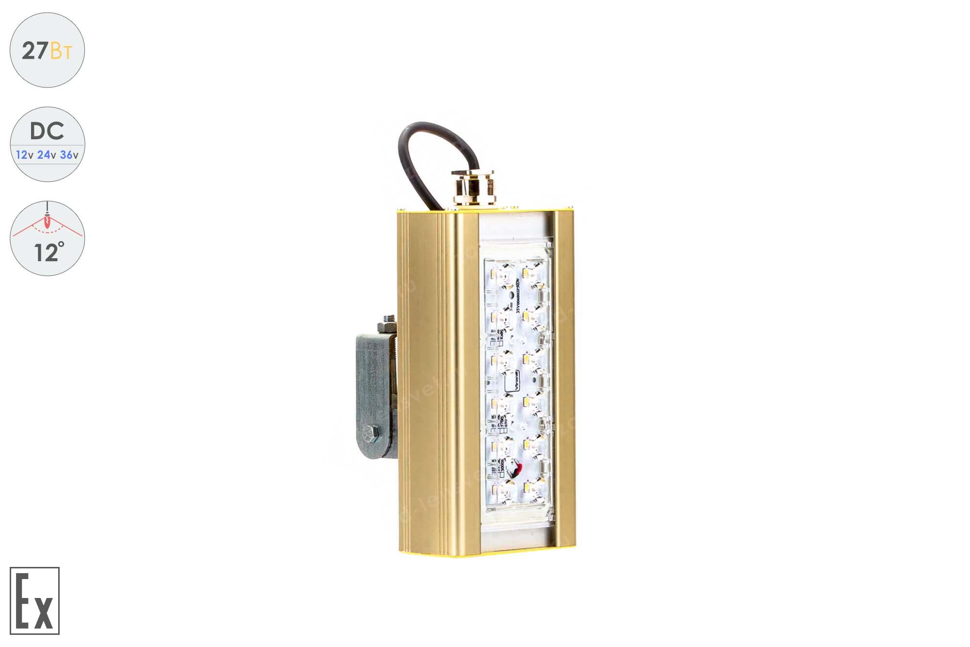 Светодиодный светильник Низковольтный Прожектор Взрывозащищенный GOLD, универсальный U-1, 27 Вт, 12°