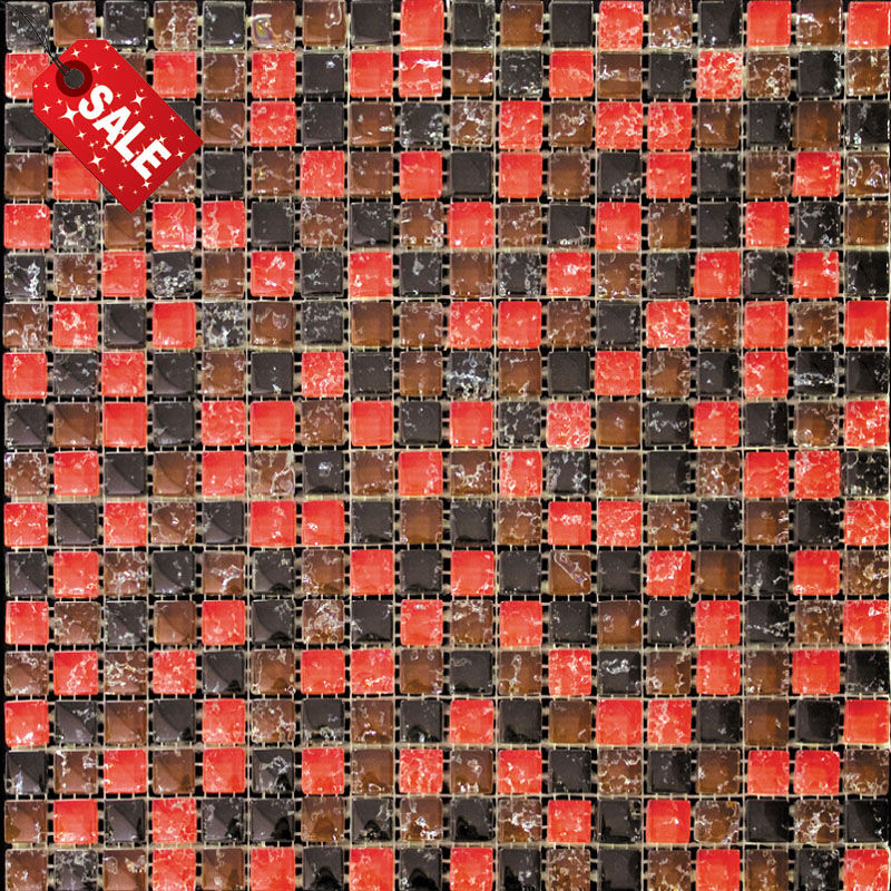 Мозаика Ice ICE-10 (DH-2389) Стекло коричневый, красный, черный, поверхность глянцевая Natural