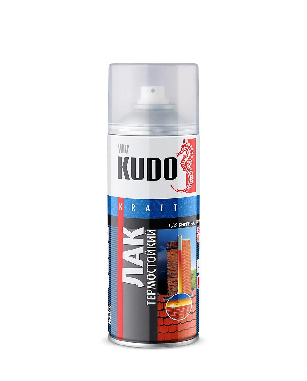 Лак термостойкий аэрозоль KUDO 9006 520 ml. /6