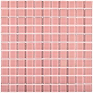 Мозаика стеклянная Bonaparte Pink Glass (глянцевая), 25*25*4 мм, 300*300 мм