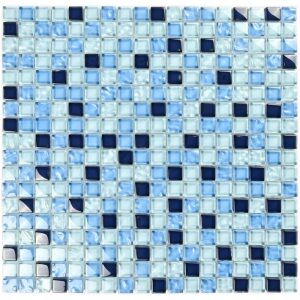 Мозаика стеклянная Bonaparte Blue Drops (глянцевая), 15*15*8 мм, 300*300 мм