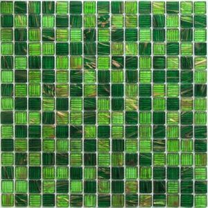 Мозаика стеклянная Bonaparte Verde (полуглянцевая, с авантюрином), 20*20*4 мм, 327*327 мм