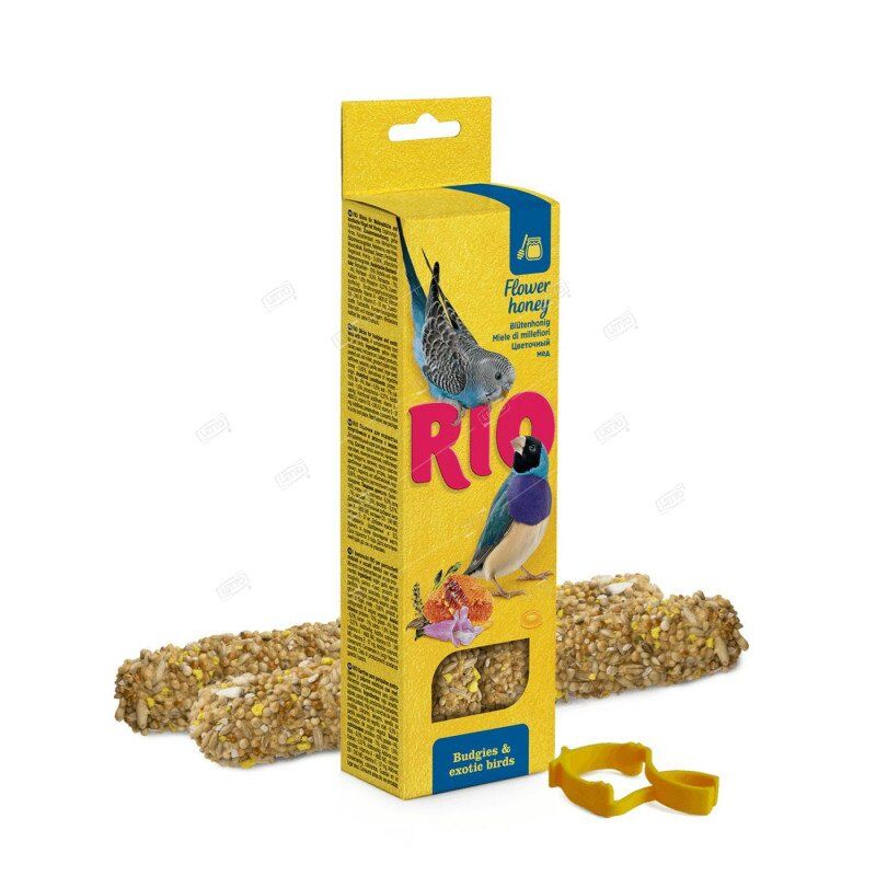 Зерновая палочка Рио для волнистых попугайчиков и экзотов с медом коробка 2х40 г (8) 51404