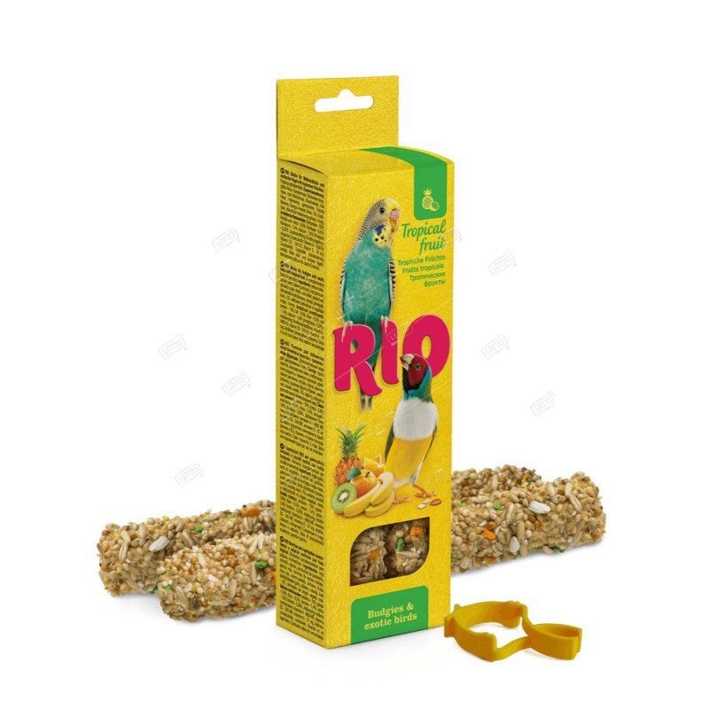 Зерновая палочка Рио для волнистых попугайчиков и экзотов с тропическими фруктами 2х40 г (8) 51402