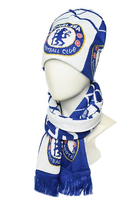 В-комплект Юсонце Chelsea-1 + шарф Chelsea (синий/белый)