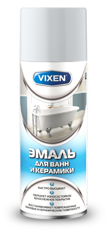 Эмаль VIXEN для ванн и керамики, аэрозоль 520 мл VX-55002 /6