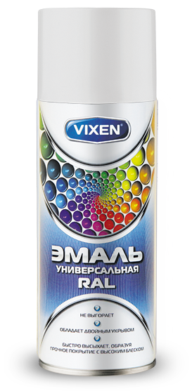 Эмаль VIXEN универсальная черный алкидная (RAL 9005) 520мл VX-19005 /12