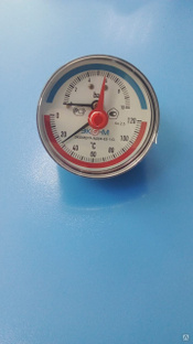 Термоманометр Экомера МД 63 мм (10 бар, 120 С) G 1/4 с переходником на 1/2 осевой #1