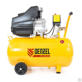 Компрессор пневматический Denzel 1,5 кВт, 206 л/мин, 50 л #1