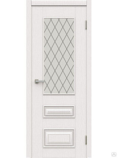 Дверь межкомнатная ИМИДЖ-2 остекленная ясень белый, полотно 80*200 #1