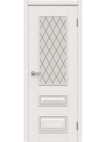 Дверь межкомнатная ИМИДЖ-2 остекленная ясень белый, полотно 80*200