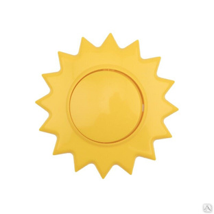 Выключатель одноклавишный KRANZ HAPPY Солнце скрытой установки, желтый 