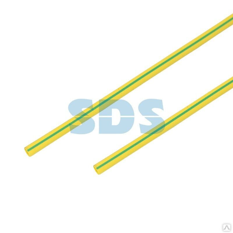Термоусаживаемая трубка REXANT 3,0/1,5 мм, желто-зеленая, упаковка 50 шт. по 1 м