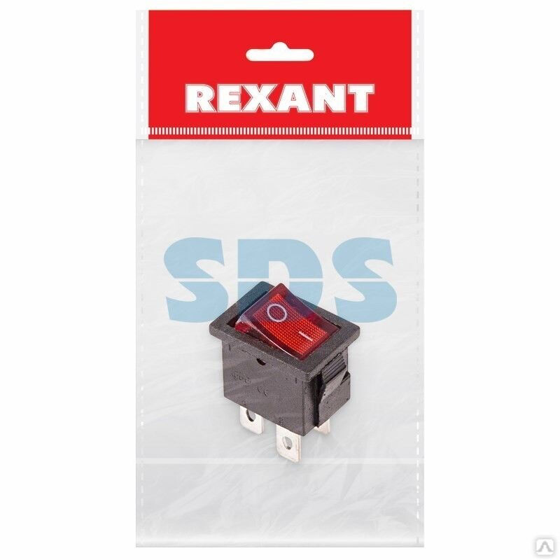 Выключатель клавишный 250 V 6А (4с) ON-OFF красный с подсветкой Mini (RWB-207, SC-768) REXANT