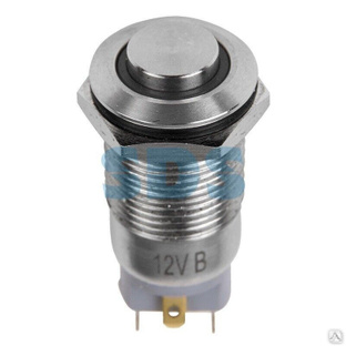 Кнопка антивандальная Ø12 12В(LED) Фикс (4с) OFF-ON синяя (A-12-C2) REXANT 