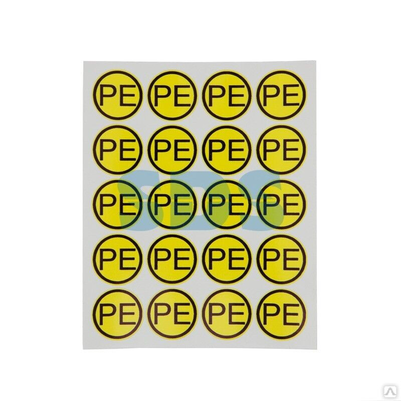 Наклейка знак электробезопасности «PE» d - 20 мм REXANT (20 шт на листе)