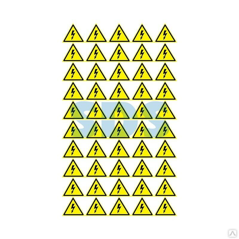 Наклейка знак электробезопасности «Опасность поражения электротоком» 25х25х25 мм REXANT 100 шт.