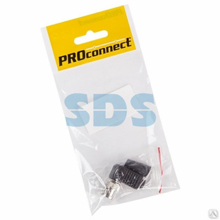 Разъем высокочастотный на кабель, штекер BNC под винт с колпачком, угловой, (1 шт) (пакет) PROconnect 