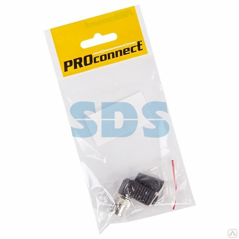 Разъем высокочастотный на кабель, штекер BNC под винт с колпачком, угловой, (1 шт) (пакет) PROconnect