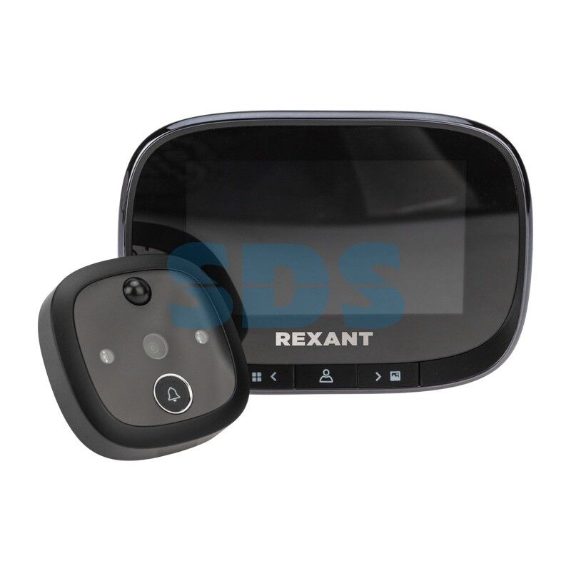 Видеоглазок дверной REXANT DV-115 с цветным LCD-дисплеем 4.3" с функцией записи по движению, встроенный звонок, ночной