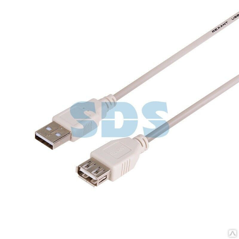 Кабель USB (шт. USB A - гн. USB A) 5 метров, серый REXANT